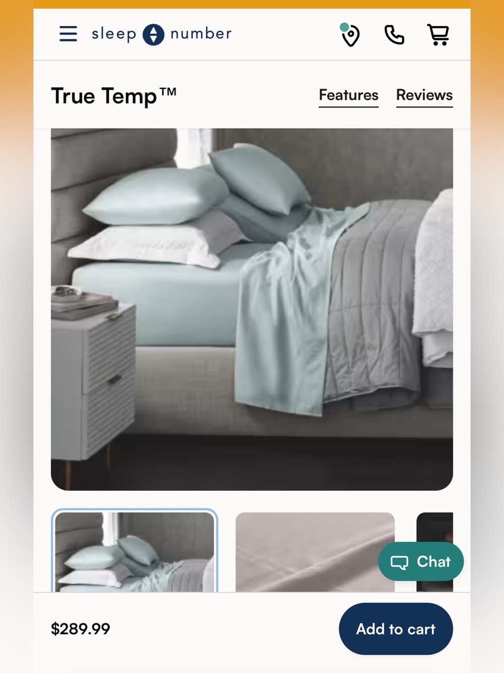 True Temp™ Pacific Blue Cooling Sheet Set by Sleep Number